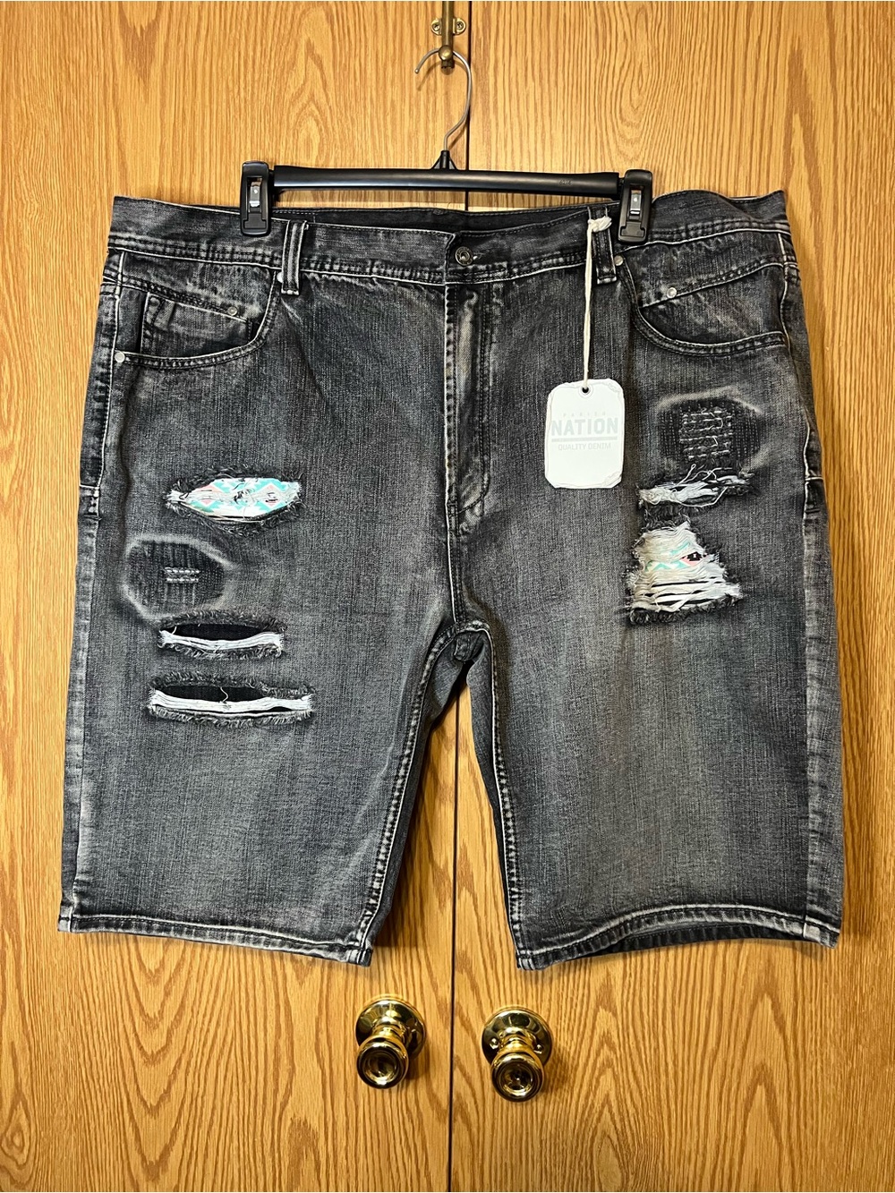 Parish Nation LTD Men’s Distressed Denim Shorts - Washed Black